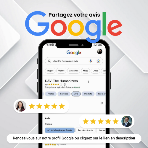 🤔 Vous êtes partenaires ou clients de DAVI ? Nos humains digitaux vous accompagnent déjà dans votre activité professionnelle ? 🤗

💬​ Votre avis compte beaucoup pour nous ! Faites-nous votre retour d’expérience sur notre page entreprise Google : g.page/r/CaZevxq9O8EV…