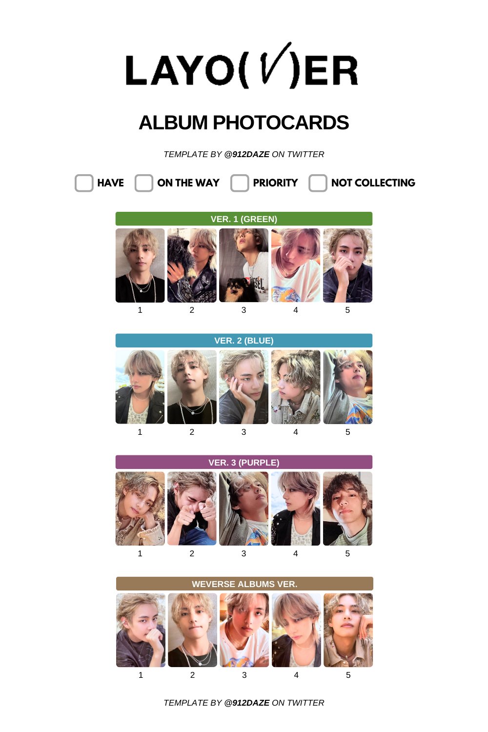 LAYOVER V BTS 応募当選トレカ付き BTS V Layover FC購入特典 トレカ1枚 付属トレカ5枚 - メルカリ