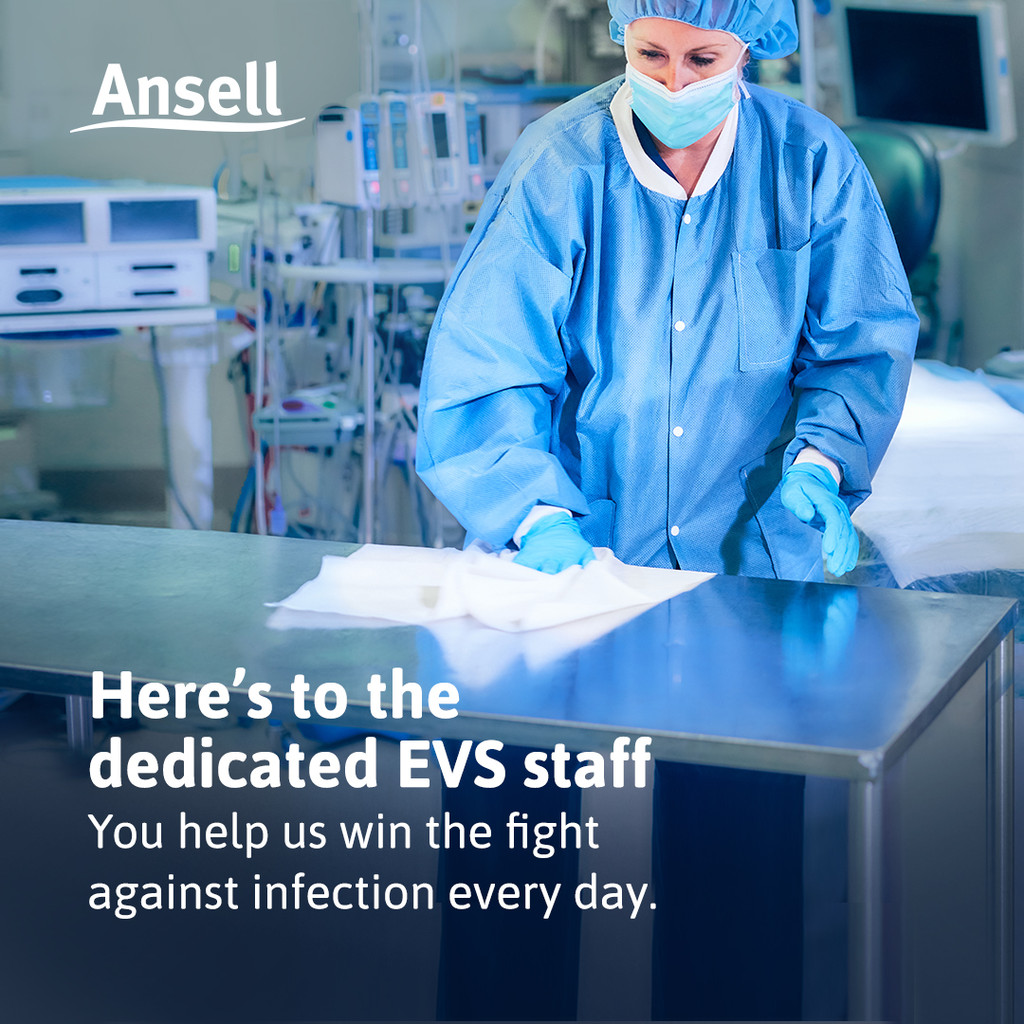 Every day, Environmental Services professionals ensure our hospital spaces are clean and safe.  

LEARN MORE about Ansell's solutions that promote efficiency and safety for EVS staff: bit.ly/4826aXH

#AnsellProtects #EVSWeek2023 #EVSWeek #EVS #EnvironmentalServices