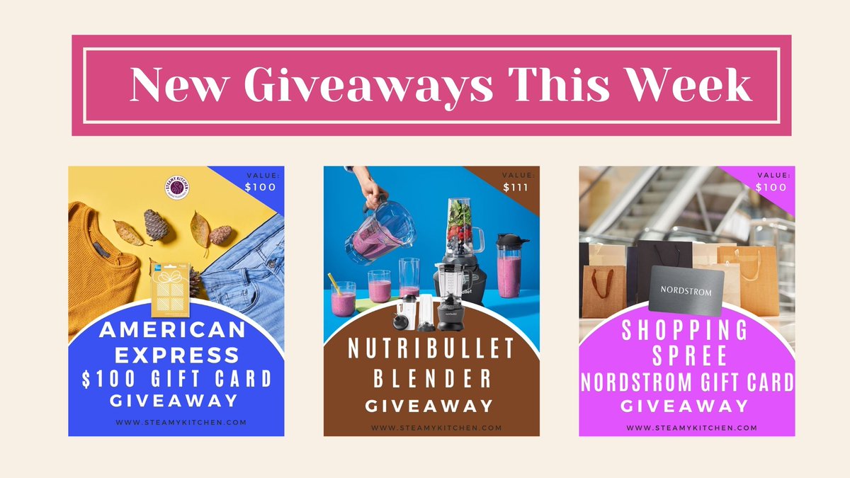 steamykitchen's tweet image. Your entry could lead to amazing #Giveaways  – don't miss out!

👉steamykitchen.com/209487-100-ame…
👉steamykitchen.com/209497-nutribu…
👉steamykitchen.com/51156-100-shop…

🎇steamykitchen.com