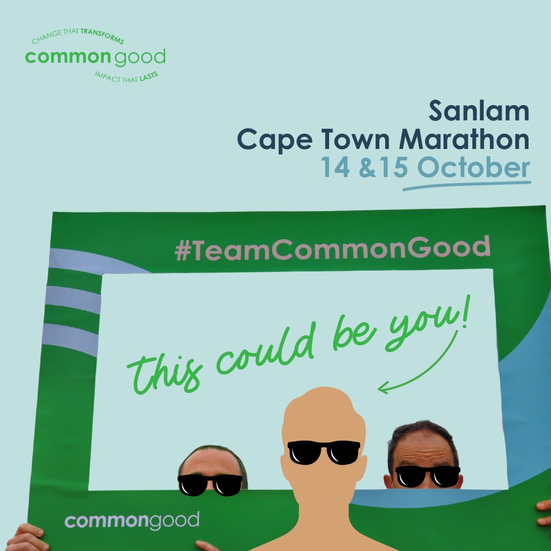🏃‍♀️ Ready to Run for #TeamCommonGood in the Sanlam Cape Town race? 🏃‍♂️You can #GetGoingForGood and create a lasting impact on the futures of our early life, education, and employment program participants! 
📋 Sign up: ow.ly/3L7T50PK1mf