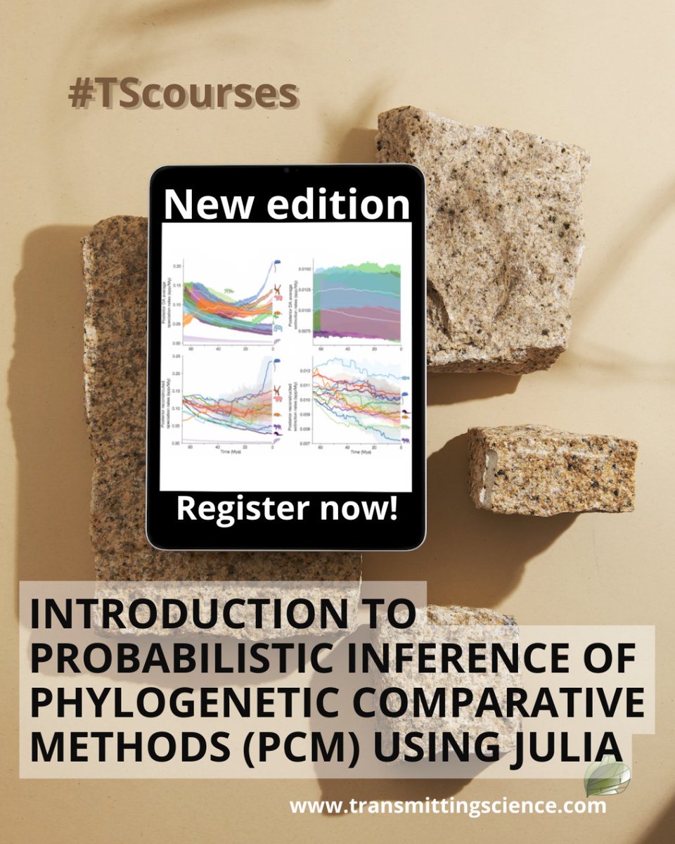 TransmitScience's tweet photo. Join our New Live Online Course: "Introduction to Probabilistic Inference of Phylogenetic Comparative Methods (PCM) using Julia" taught by @ignacioqevo 

https://t.co/mc5EmmYb4h

#TScourses #KeepLearning https://t.co/A83oCuiBS6