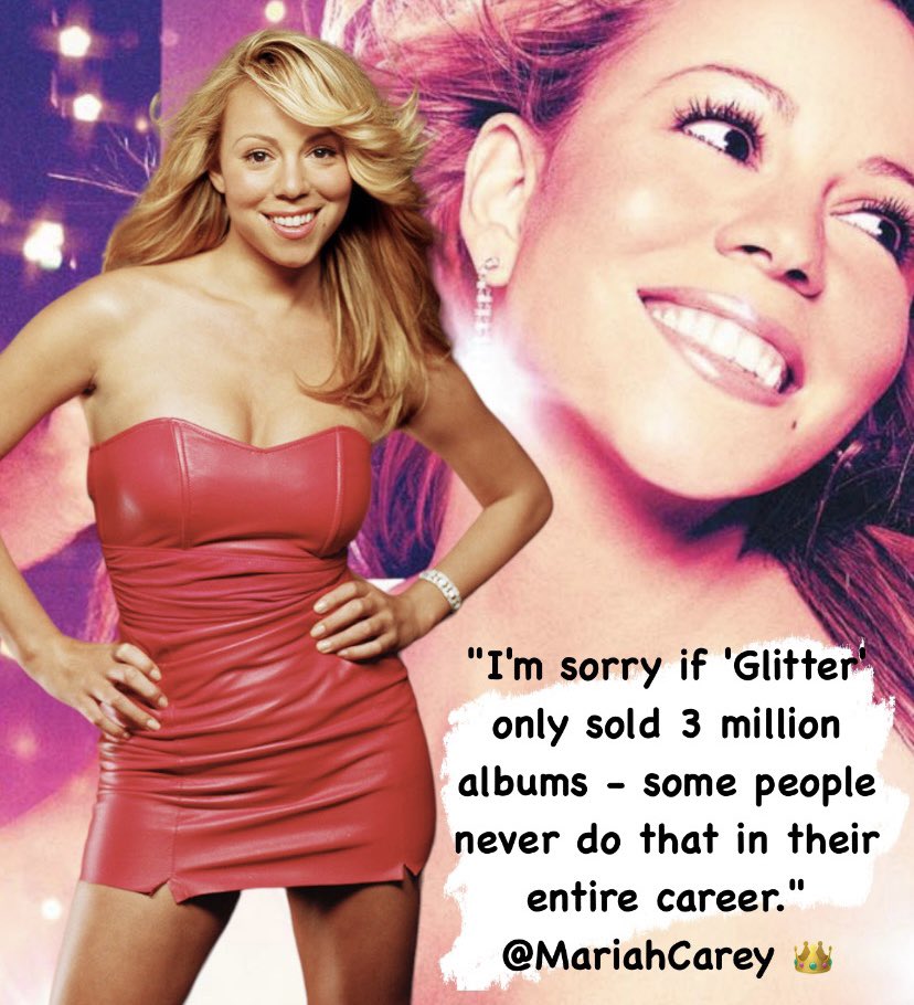 'I'm sorry if 'Glitter' only sold 3 million albums - some people never do that in their entire career.' @MariahCarey 👑

#22YearsOfGlitter 💿
#AllThatGlitters ☕ #L4L