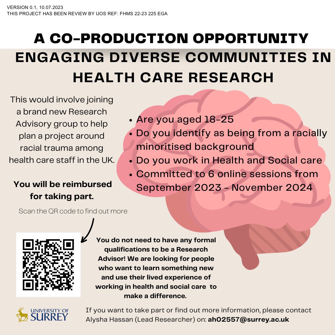 Recruiting for an exciting long-term opportunity to get involved with research as part of my doctorate thesis. Feel free to DM / email me for further info! 💛Follow the link to complete an expression of interest form and find out more: surreyfahs.eu.qualtrics.com/jfe/form/SV_1Z…
Thank you!!
