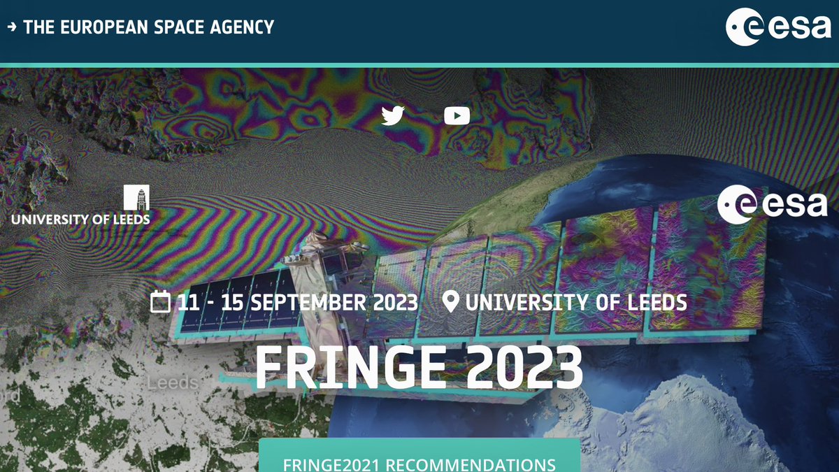 <a href="/ISDeform/">ISDeform</a> will be at the <a href="/ESA_EO/">ESA Earth Observation</a> #FRINGE conference for the week at <a href="/UniversityLeeds/">University of Leeds</a>. Starting with Sentinel-1 status. Hopefully Sentinel-1C will be launched in late 2024.