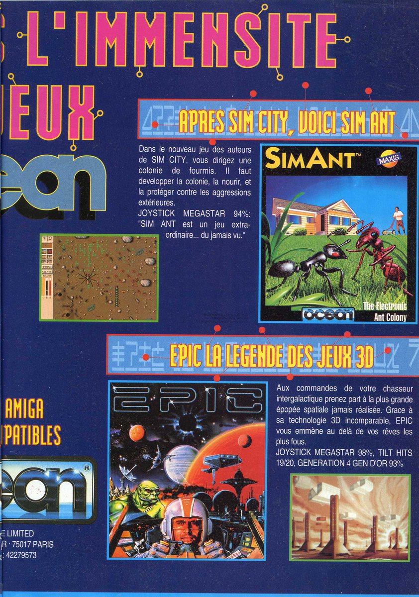 AllmightoFranky's tweet photo. La pub dans les mags JV des #80s #90s,pubs prises dans un mag #Joystick!Encore full #OCEAN,double-page avec #Hook,#PushOver,#SimAnt et #Epic,puis #ATrain et #Wizkid!! #retro #micro #retrogaming #oldschool #culturepub https://t.co/2A3kfoUWD1