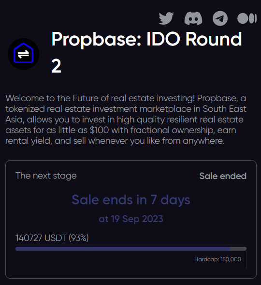 PropbaseApp's tweet photo. ๐Last few percent left
๐with an explosive start of 40% sold in 2 minutes
๐ฃ๏ธA great community and team
๐ฅ2 very successful rounds
โ๏ธThere is still a little time left if your fast
Take part in the IDO for #RWA
https://t.co/UleK2un3Yp
#propbase #Aplaunch https://t.co/dLQ0Q2Ep18