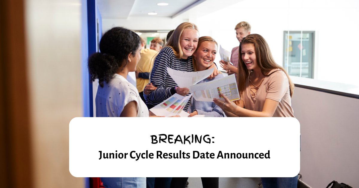 Junior Cycle results date has been announced as 18th October 2023. Read more here: bit.ly/3sFqvlh