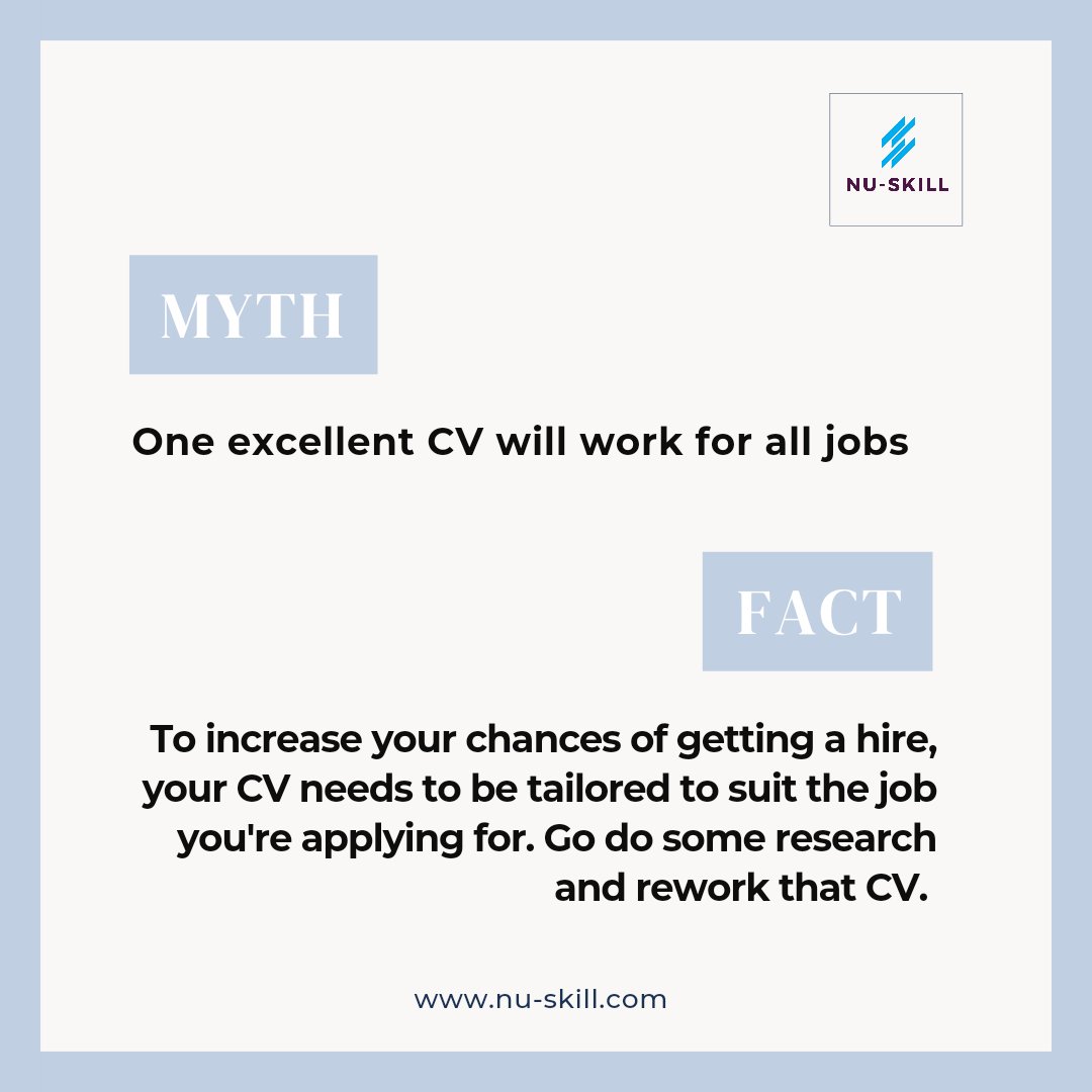 nu_skillhub's tweet photo. We know when you were about to join the "Labour Market" you were adviced to put together an exceptional CV and start applying for jobs immediately.
An exceptional CV is great!
However, it is advisable to tailor your CV to suit the job you're applying for
#nuskill
#cvupgrade https://t.co/aFRbjnB49q