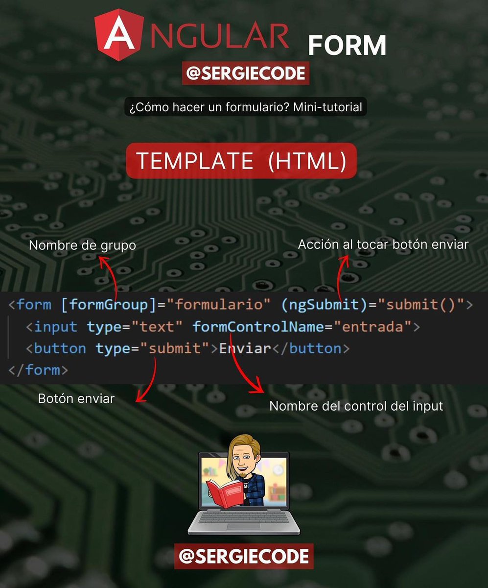 sergiecode's tweet image. 🅰️𝐀𝐍𝐆𝐔𝐋𝐀𝐑: 𝙛𝙤𝙧𝙢𝙪𝙡𝙖𝙧𝙞𝙤
#angular #javascript #typescript #frontend #fullstack #fullstackdeveloper #desarrolladorweb #programadorweb #programador #desarrolloweb #ui #ux #react #dev #html #css #programacionweb #angularjs #programar #web