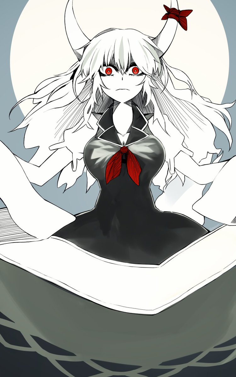 きもけーね ,上白沢慧音 「#このタグをみた人はド正面イラストを貼る   案外ないですぞ」|markovのイラスト