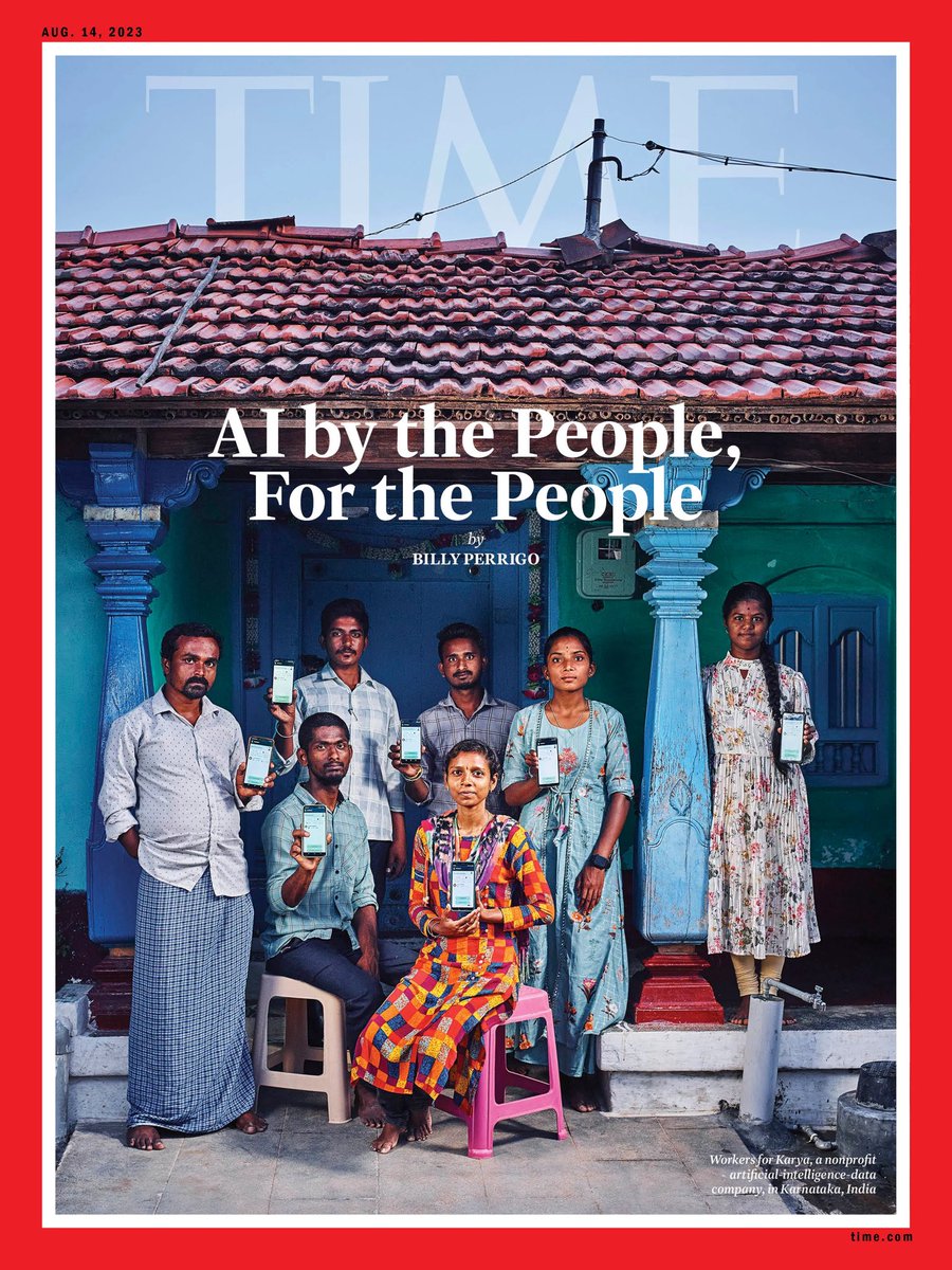 This Indian AI Startup made it to the cover of TIME Magazine 👏👏

@manuchopra42 is pulling millions of Indians out of poverty with Karya (@karya_inc)

Their business model? 

They build datasets in various Indian languages and hire the most rural and marginalized people to train…