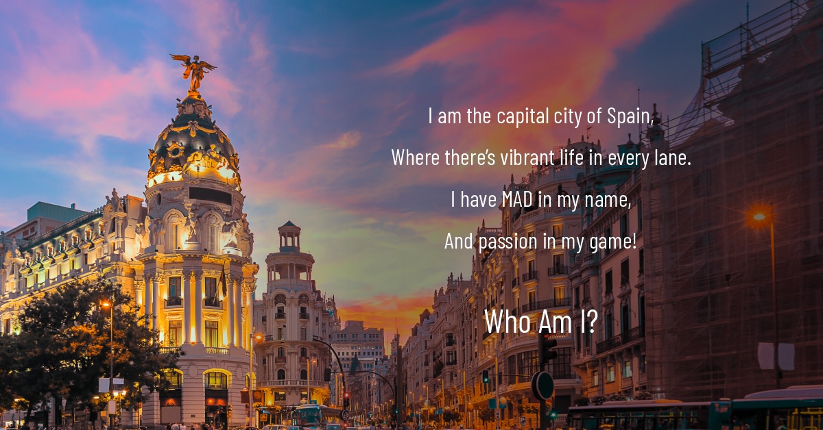 a) Madrid
b) Barcelona 
c) Biscay

#VisitSpain #YouDeserveSpain #WhoAmIInSpain #SpainTraditions