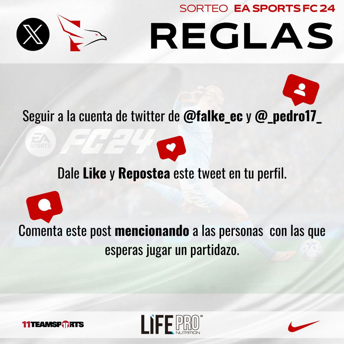 🎮🎁 ¡SORTEO ÉPICO en Twitter, Falkers! ¡LLÉVATE A CASA EL EA SPORTS FC 24 ! 🌟

🕒🗓️ El ganador se anunciará el día 21 de Septiembre, así que tened vuestras agendas listas.

📝 ¡Aquí van las reglas!

🔥 ¡Sigue a las cuentas de Twitter de <a href="/FALKE_EC/">Falke Esports</a> y <a href="/_Pedro17_/">Pedro Rodríguez</a> ! 📲✅

👍❤️ Dale