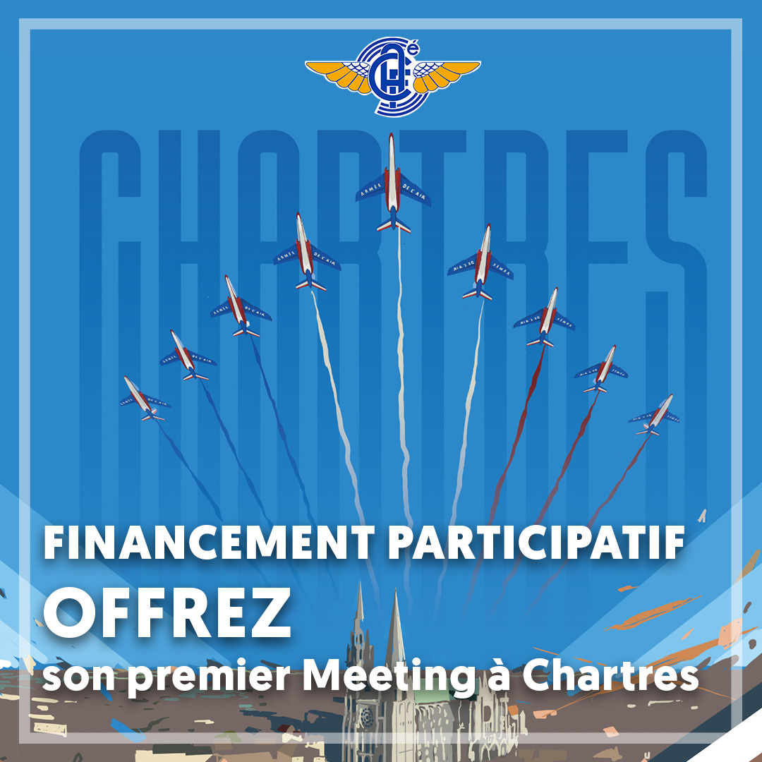 Offrez son 1er meeting aérien à Chartres, organisé par <a href="/AeroclubFrance/">Aéro-Club de France</a> et <a href="/acelchartres/">Aéro-club Chartres Métropole</a> !!
Plus que 15 jours pour le soutenir : bit.ly/3EfhuSI
Nous avons déjà atteint 50% 🤗
Merci à tous nos soutiens.🙏🙏
#avgeeks #airshow #crowdfunding #meetingaerien