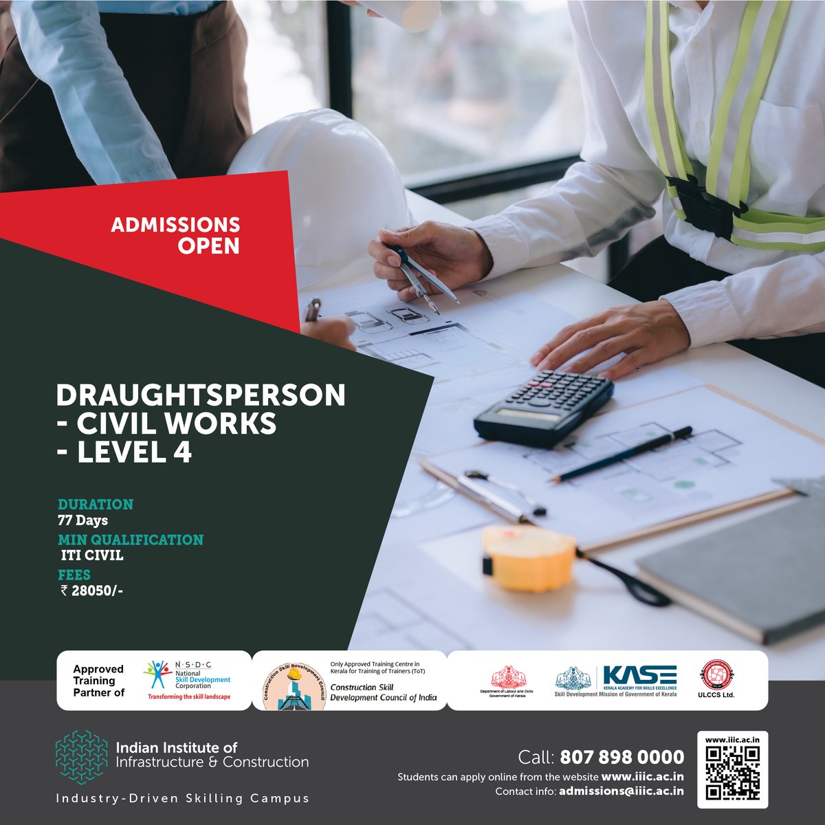 Elevate Your Career with Us! Discover the path to success through our Draughtsperson - Civil Works - Level 4 Course. We offer top-notch facilities and a track record of excellent placements to help you shine in the industry. Join us today and power up your future!

#Admissions