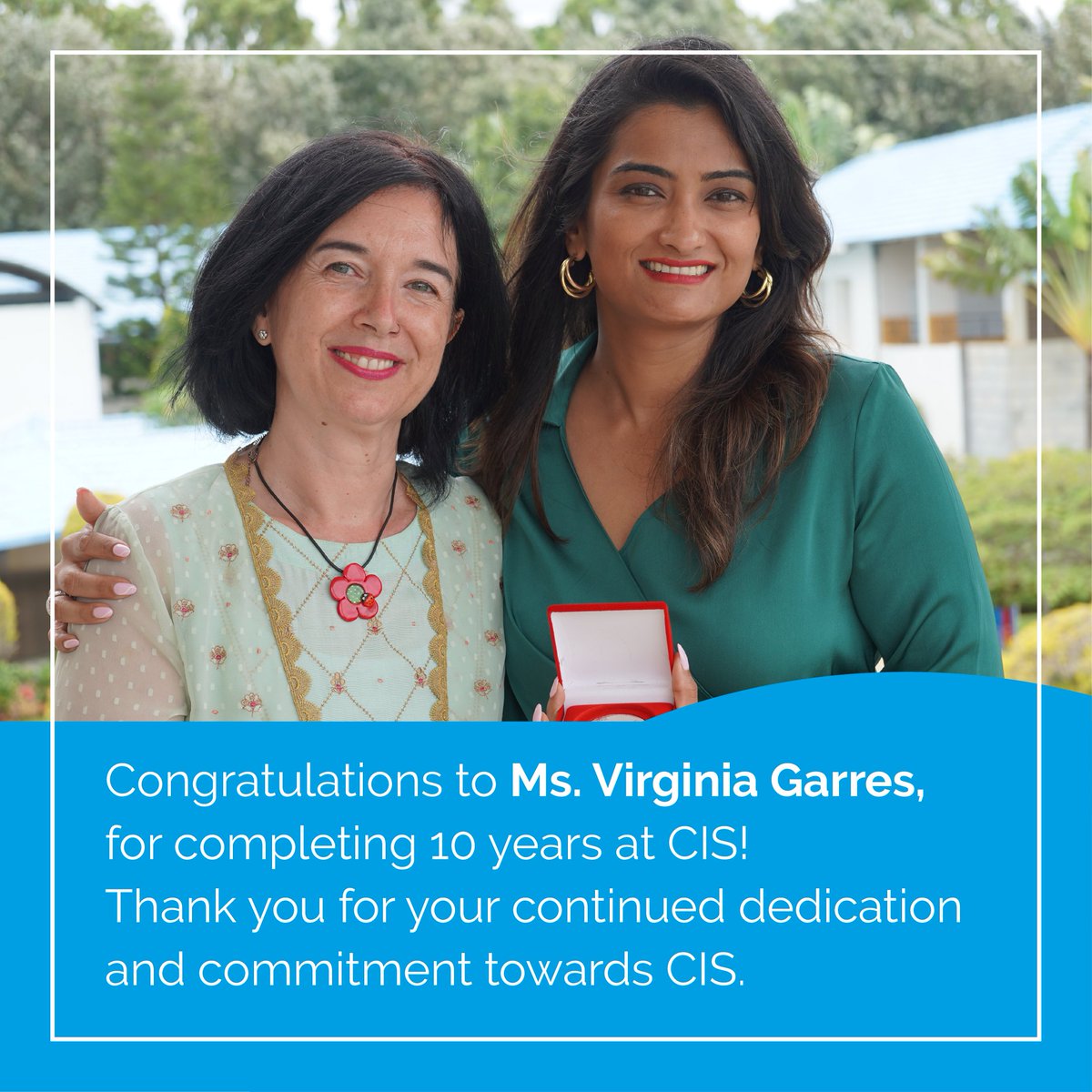 cisblearns's tweet photo. CIS is proud to commemorate four remarkable milestones today! Our dedicated educators and staff members, Mr. Nanda, Ms. Poornima, Ms. Madhu, and Ms. Virginia, have reached the impressive milestones of 15 and 10 years of service at CIS.  #EmployeeSpotlight #DedicatedTeam #ciscares https://t.co/m2g8JfGHb9