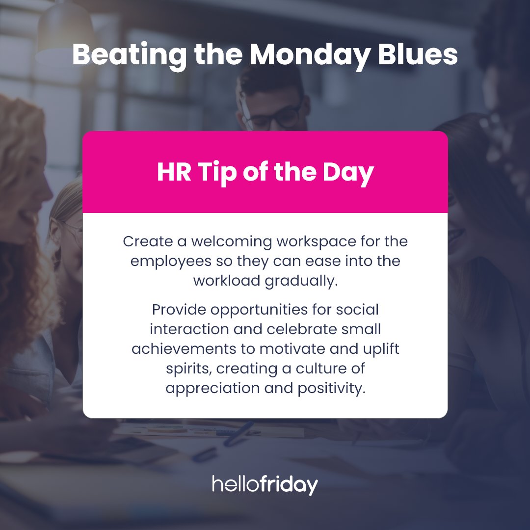 Rise and shine, it's a brand new week! 💪 Let's beat those Monday blues together and set the tone for a week filled with achievements and growth. 🌱

#MondayMotivation #MondayBlues #HR #HRcommunity #employeeexperience #TipoftheDay