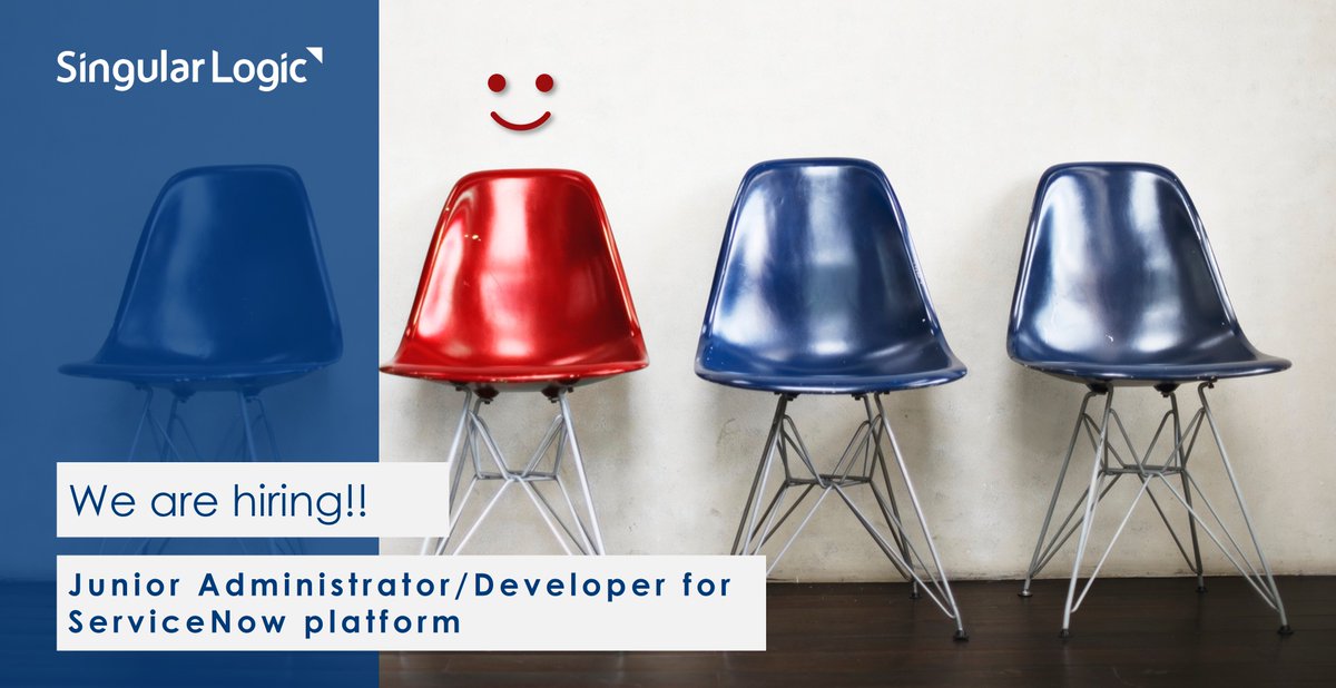 We are looking for a Junior Administrator/Developer for ServiceNow platform, to join our team and
be actively involved in the implementation of projects. A great opportunity to develop both your technical and business skills. Apply here bit.ly/SLG_AdDevSn23 #SingularLogic