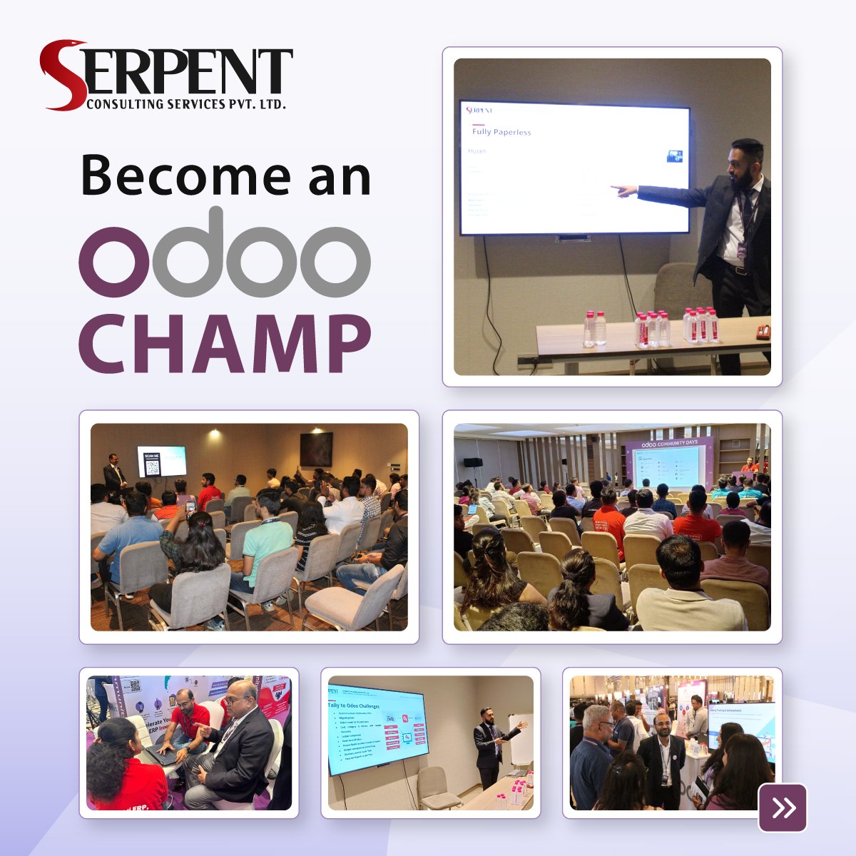 Serpent_CS's tweet photo. #SerpentCS provides dynamic #Odoo #ERPtraining for students & learners of all levels.
With expert instructors & hands-on modules, unlock your potential in world of Odoo.
Enroll now๐https://t.co/8Nudf9Vf3W to start your #ERPlearning today
#odootraining #odoodevops #odoochamp https://t.co/JWAt1v760B