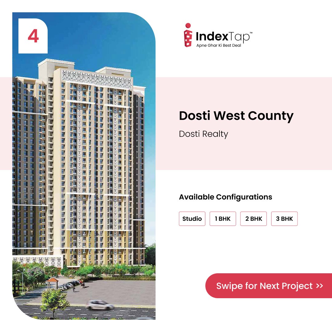 Swipe to Upgrade Your Life!

IndexTap presents 4 exquisite home recommendations in Thane.

Your dream home could be a swipe away!

#IndexTap #ApneGharKiBestDeal #residentialrealestate #realestate #RaymondTenx #LodhaAmara #GodrejAscend #DostiWestCounty #RaunakMaximumCity