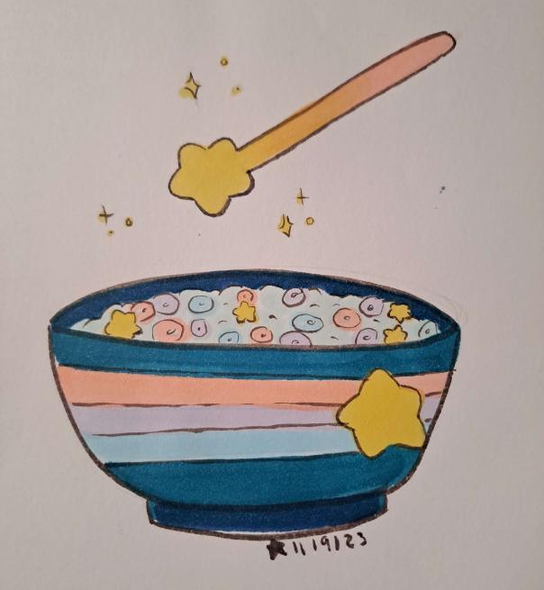 StarInkily's tweet photo. Magical cereal? Yes please!

#stephtember #stephtember2023 https://t.co/pSDrVF4O9j