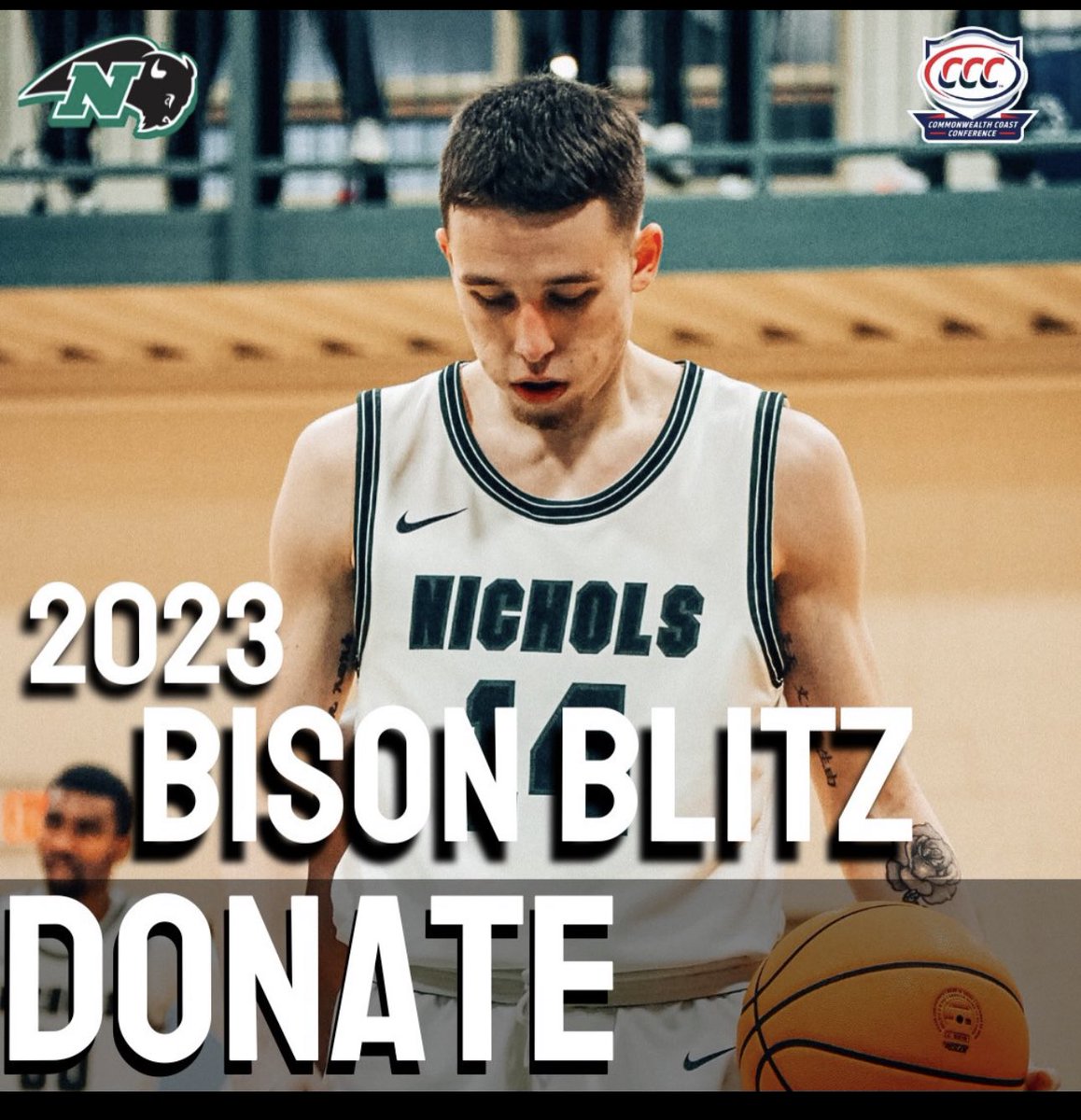 CoachBrockE_mbb's tweet photo. The Bison Blitz is here! We really need your support. All donations during September are doubled. Here are the ways to donate: 

Venmo @Nichols-College 
(Memo: Men’s bball) 

Online at https://t.co/cikIm5WeX7

Mail: Nichols College Advancement, PO Box 5000, Dudley, MA 01571 https://t.co/1WWggleFY8