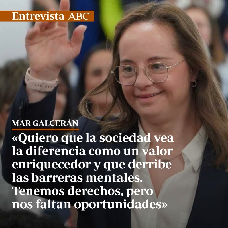 abc_es's tweet photo. 👤 Se llama @Mar125Mar, tiene 46 años y en solo unos días hará historia como la primera diputada con síndrome de Down en España

Quienes la conocen saben que basta con dejarla hablar para tumbar tópicos: «Quiero que se vea la diferencia como un valor»

🧵 Esta es su historia