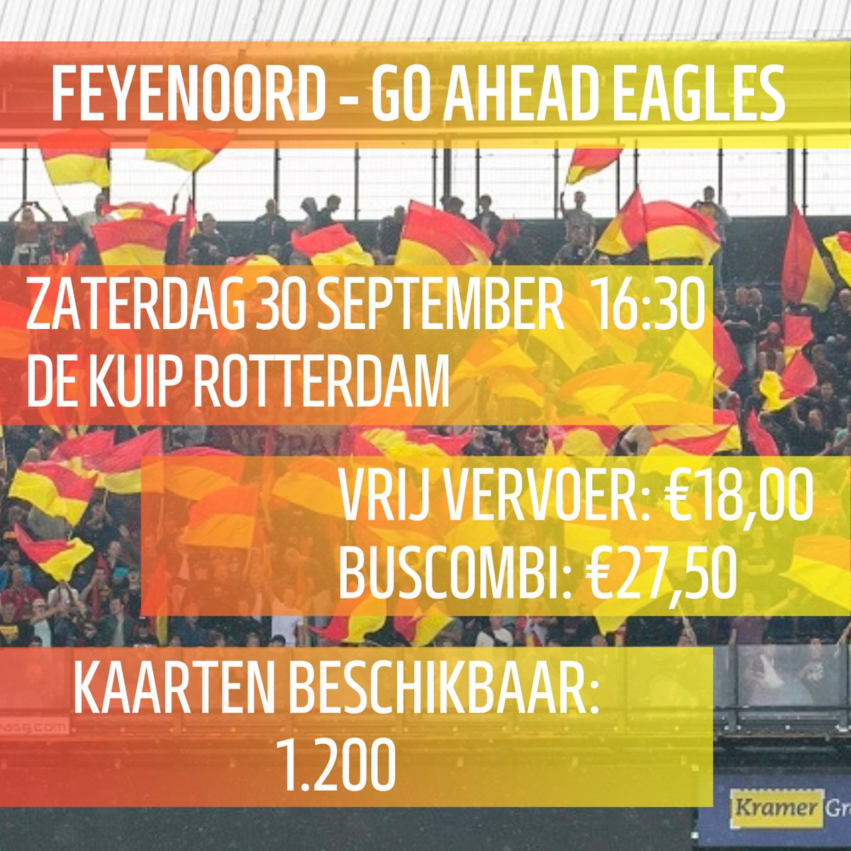 gae_awaydays's tweet photo. 𝗜𝗡𝗙𝗢 𝗙𝗘𝗬𝗘𝗡𝗢𝗢𝗥𝗗-𝗨𝗜𝗧

Je kunt de wedstrijd met vrij vervoer of een vrijwillige buscombi bezoeken.

Loyaliteitspunten:
🥇6 punten: 11 september 15:00u
🥈3 punten: 13 september 15:00u
🥉0 punten: 15 september 15:00u
#feygae https://t.co/UcPpoo6jCp