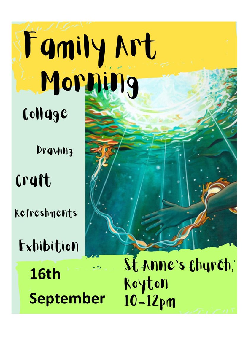 A Family Art Morning is taking place this Saturday at St Anne's Church, Royton. Come and see the
<a href="/jezthomasart/">jeremy thomas-artist</a>

exhibition and get creative with us! There will be refreshments served.  See you there
@StMarkStAnne

<a href="/ChaddyChurch/">St Matthew & St Luke, Chadderton</a>

<a href="/StAnnesRoyton/">St Anne's Royton</a>

<a href="/st_pauls_royton/">StPaul's CE Primary</a>

<a href="/lizdevall1/">Liz Devall SCP</a>