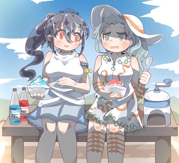 ぱたぱた飯綱丸さんとかき氷ももめぐ 