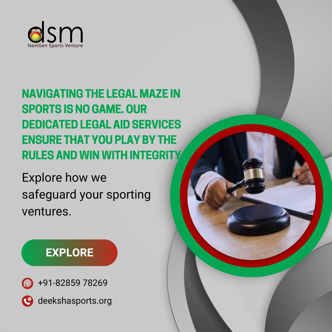 DeekshaSports's tweet photo. Navigating the legal maze in sports is no game. Explore how we safeguard your sporting ventures. ⚖️

visit: https://t.co/FqzQmrWL0C or WhatsApp: 082859 78269

#SportsLegalAid #sportsadvisory #legaladvice #sports #legalservices #legalconsultation #kheloindia #sportsindia https://t.co/m6FklGm6uX