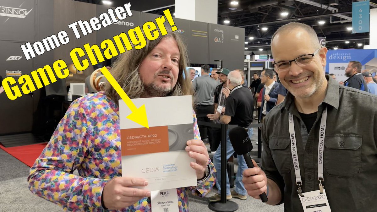 The biggest announcement at CEDIA 2023 was the launch of CEDIA/CTA's RP22 Immersive Audio Design Recommended Practice, the first independent standard that defines an objective set of performance criteria for home audio systems.  

Folks, this is a 🔥HUGE🔥 deal and could alter