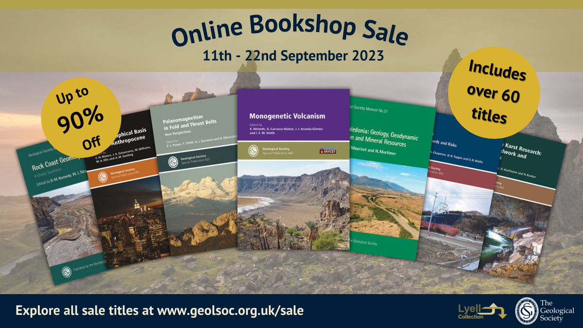 Our biggest Online Bookshop Sale of 2023 has started. Choose from over 60 peer-reviewed titles with up to 90% off. Browse the sale now geolsoc.org.uk/sale

#Geoscience #Geology #BookSale