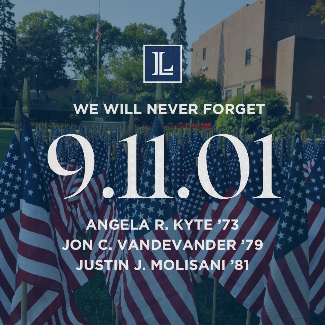 We will never forget the lives lost on September 11, 2001, especially our Warriors: Angela R. Kyte ’73, Justin J. Molisani ’81, and Jon C. Vandevander ’79.  #NeverForget911 #PatriotDay
