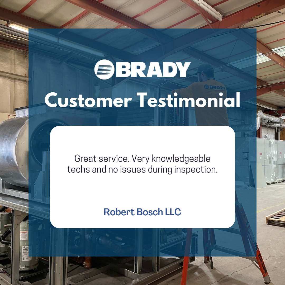 Thank you to Robert Bosch LLC for sharing your experience!

To learn about Brady's high standard of customer satisfaction, visit ow.ly/Kxtn50Pr6aQ.