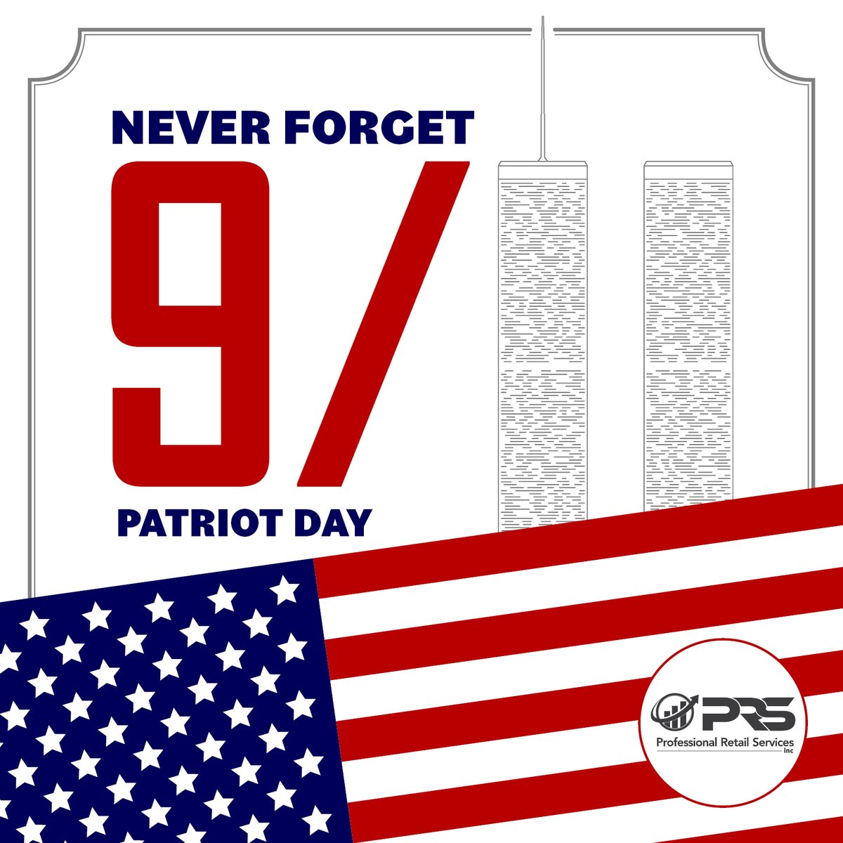 ProfRetailInc's tweet photo. As we commemorate Patriot Day, we reaffirm our commitment to the values that make our nation strong. Let's stand together for a brighter future. #PatriotDay #StrongerTogether #USA https://t.co/uGvy2CUDKX