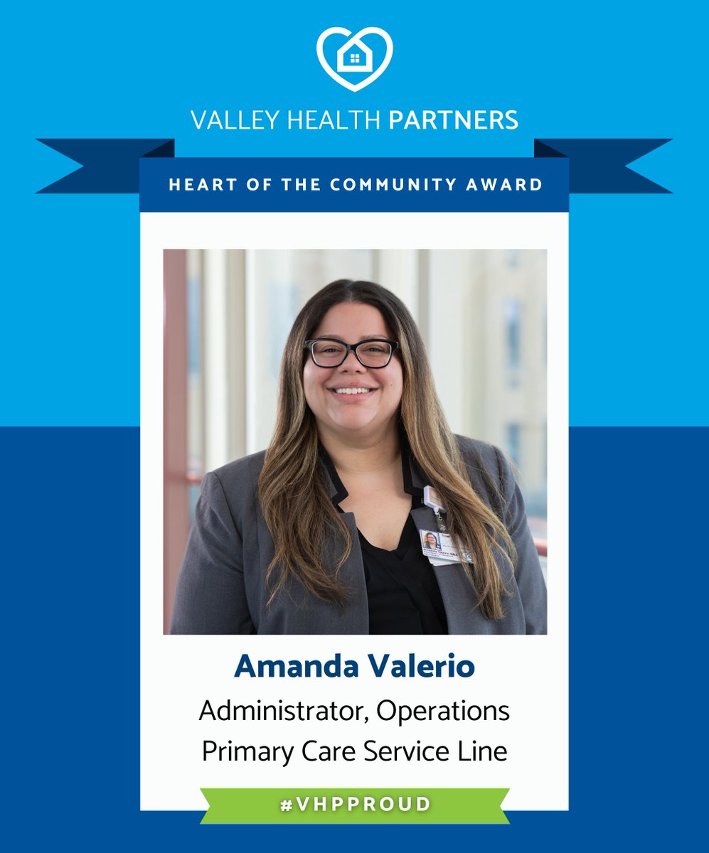 vhpchc's tweet photo. Congrats to our latest VHP Heart of the Community Award winner, Amanda Valerio! Amanda was nominated for her empathetic leadership. Our Heart of the Community Award is peer-nominated, based on colleagues exemplifying VHP's core values. We are #VHPproud of Amanda! #FQHC #ValueCHCs https://t.co/NnaNSy4bjB