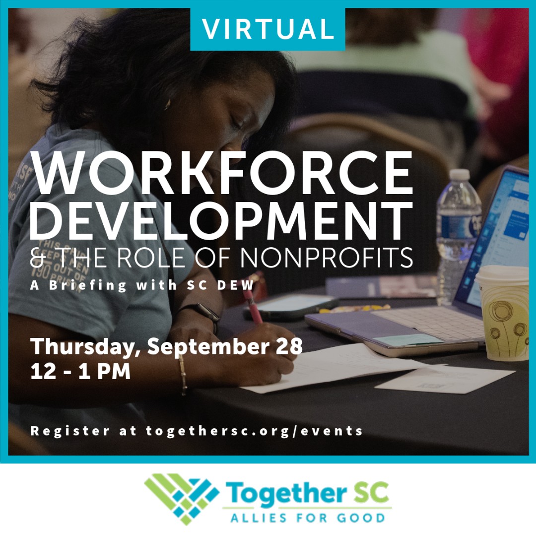 TogetherSC's tweet photo. 📆 Register for these upcoming learning and networking opportunities from Together SC! 

Register now at https://t.co/B31f6yxVn8

#learningtogether #alliesforgood #scnonprofit #togethersc https://t.co/P3znC402LA