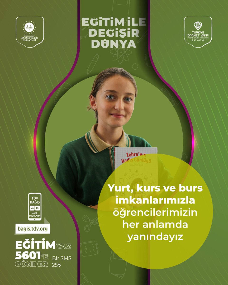 Türkiye Diyanet Vakfı (@diyanetvakfi) on Twitter photo Yurt, kurs ve burs imkanlarımızla öğrencilerimizin her anlamda yanındayız 
#EğitimİleDeğişirDünya 
Daha fazla bilgi için; 
tdv.org/tr-TR/faaliyet… Yurt, kurs ve burs imkanlarımızla öğrencilerimizin her anlamda yanındayız 
#EğitimİleDeğişirDünya 
Daha fazla bilgi için; 
tdv.org/tr-TR/faaliyet…
