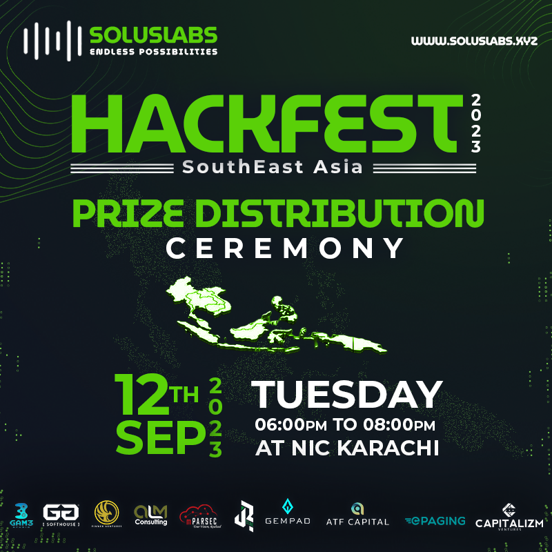 SolusLabsVC's tweet photo. Solus Labs HackFest 2023! 

🚀 Join us at the @NIC_Karachi for the grand prize distribution of HackFest 2023. 

Let's celebrate Pakistan's thriving web3 startup scene and its incredible young entrepreneurs! 🌟 

#HackFest2023 #Web3Startups #Incubation #Fundraising #NICKarachi https://t.co/ZFIC4tDpp9