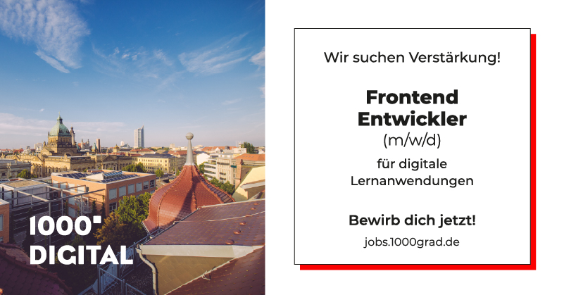 #hiring❗️ Wir suchen einen Frontend-Entwickler für digitale Lernanwendungen (m/w/d)!

Alle näheren Infos dazu hier:

🔗 kurzelinks.de/a6g2

#Jobs #SoftwareEngineering #softwaredevelopment #ITJobs #1000graddigital