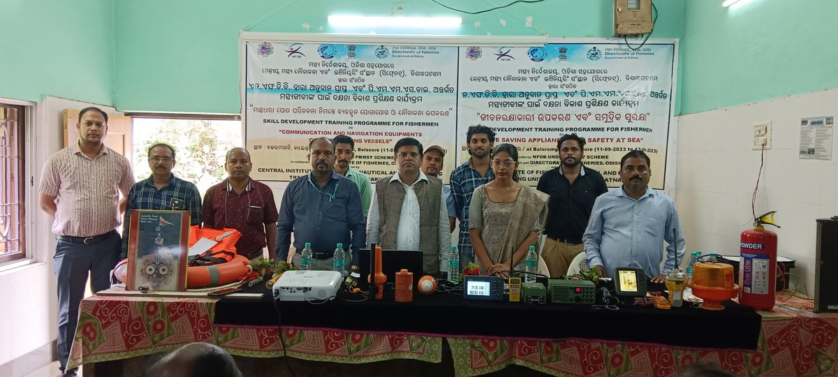 CifnetH's tweet image. CIFNET commenced 3 days #Skilldevelopment #trainingprogramme from 11 to 13/09/23 at #Balasore, #Odisha under #PMMSY funded by #NFDB on #LIFESAVINGAPPLIANCES & #SAFETYATSEA and #COMMUNICATION & #NAVIGATIONEQUIPMENTS #ONBOARDFISHINGVESSEL @FisheriesGoI @PIB_India @ANI @PRupala