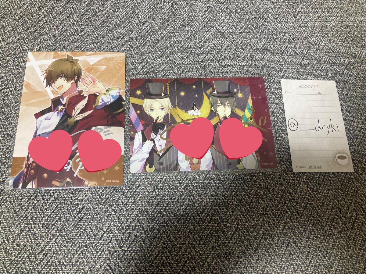 ____dryki's tweet photo. 【交換】ツキウタ  メモリアル ブロマイド 直筆

譲:画像参照

求:新(1st) 隼(1st) 各1 >夜 海 淡い花2 君花星3
　直筆 海(2nd) >夜(1st)>>淡い花

新・隼はコンプ目的です。こちらを含む交換優先
郵送または都内手渡し希望です
内容によりお返事にお時間いただく場合がございます。 https://t.co/IRmOEbSG7P