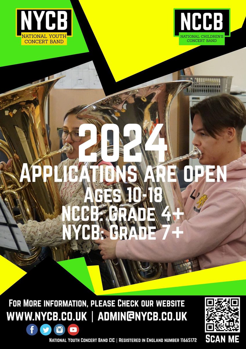 NYCBGB's tweet photo. We’re thrilled to announce that applications for the 2024 National Youth and National Children’s Concert Bands are open! Please visit https://t.co/0DNvTpQrHv for more information.
#windband #brass #percussion #woodwind #youthmusic #music https://t.co/kEjcVz1dWo