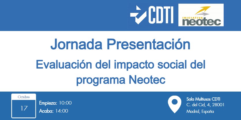 🔊El CDTI Innovación organiza una jornada de presentación de la evaluación que ha llevado a cabo junto a <a href="/andaira_coop/">Andaira</a>, dentro del proyecto <a href="/pro_ethics/">PRO-Ethics</a>, del #ImpactoSocial del programa #NEOTEC

Info y registro ➡️bit.ly/45QHrUH

#EvaluaciónParticipativa #HorizonteEuropa