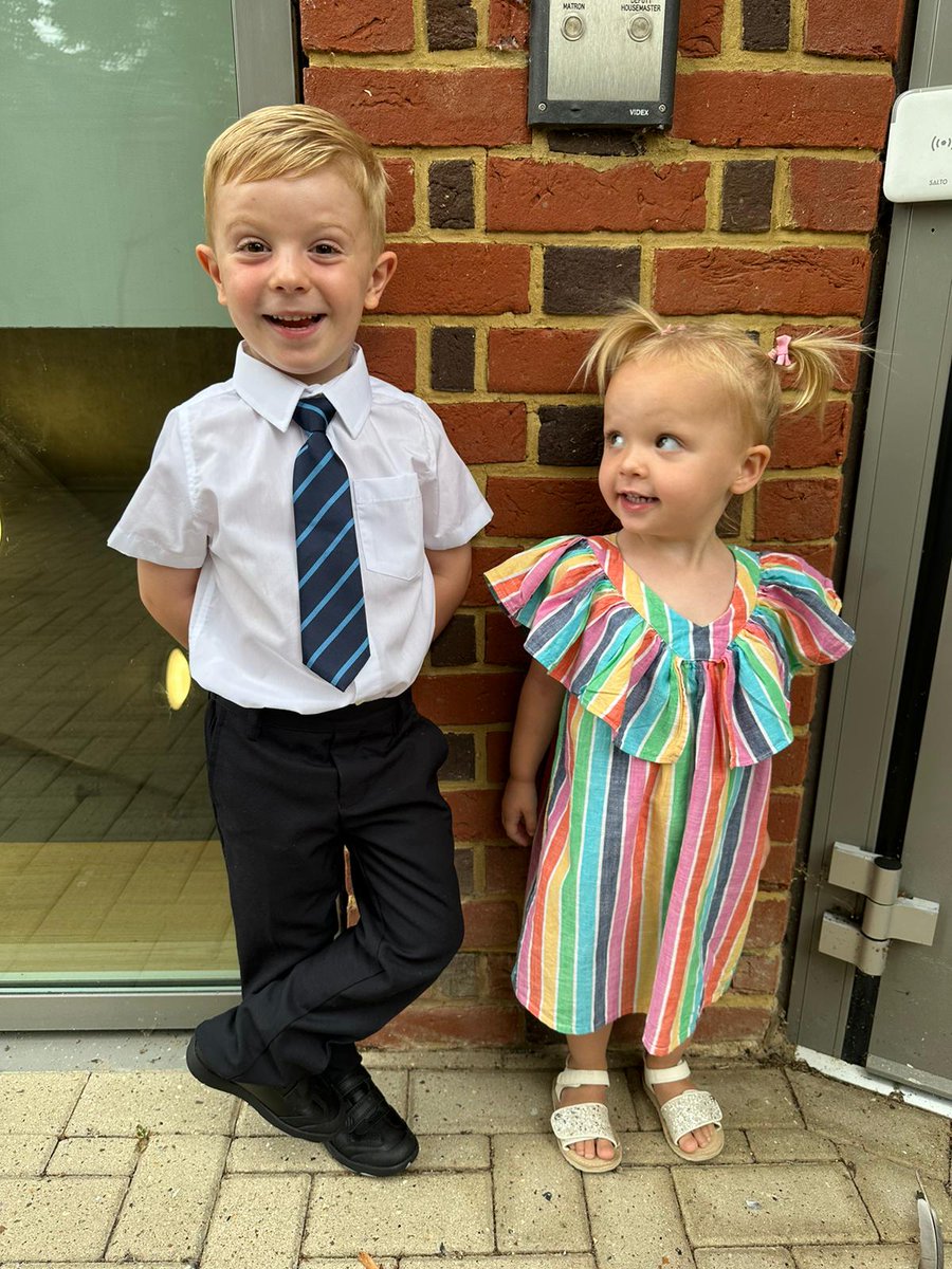 WHCPhysEd's tweet image. First day of school for this one 😊
(Think the other one is jealous!)