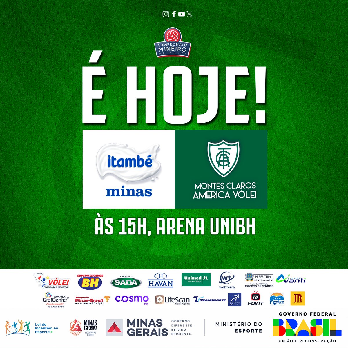 mocvoleioficial's tweet photo. #DIADECOELHÃO Começamos a semana com o primeiro desafio pelo Campeonato Mineiro. Fora de casa, vamos em busca da vitória contra o Itambé Minas.
🏆 Campeonato Mineiro
🆚 Itambé Minas x Moc América
🗓 11/9 (segunda)
⏰ 15h
📍 Belo Horizonte-MG 📺 Sem transmissão
#GoMOC https://t.co/2wgiS4MSO7