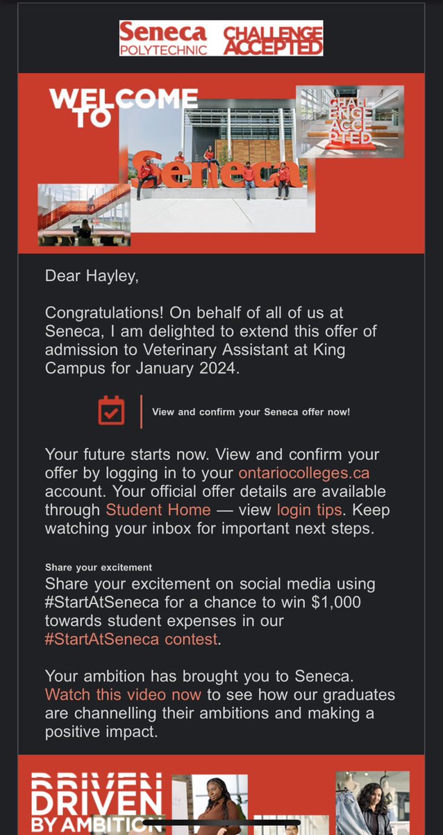 ChocyMuffin4's tweet photo. WE GOT IN :D Canโt wait to start at @SenecaPoly for the start of my veterinarian journey #startatseneca #senecaproud https://t.co/XcTvSXpKxb