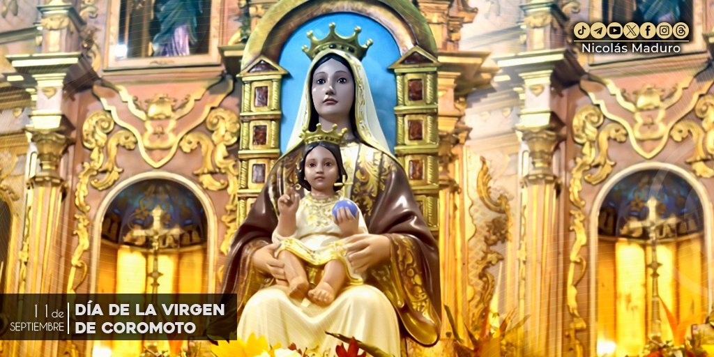NicolasMaduro's tweet photo. En la celebración del Día de la Virgen de Coromoto, le pedimos a la Patrona de Venezuela que bendiga y llene de Paz a los devotos y las devotas que en este día renovamos nuestra fe. https://t.co/pkk920z8ek